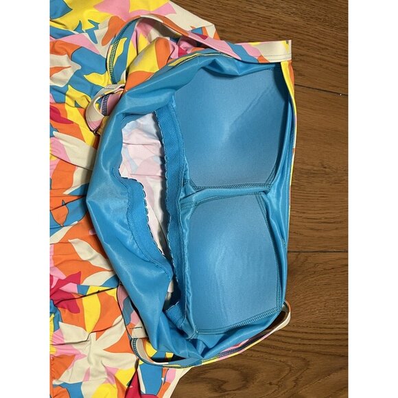 Lands End Bikini Swimsuit Top Plus Size 16W Elastic Colorful Beach Floral NWT - Picture 7 of 11